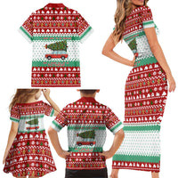 I Just Want To Camping Christmas Family Matching Short Sleeve Bodycon Dress and Hawaiian Shirt Xmas Holiday Patterns - Wonder Print Shop