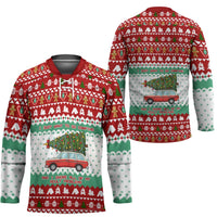 I Just Want To Camping Christmas Hockey Jersey Xmas Holiday Patterns - Wonder Print Shop