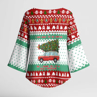 I Just Want To Camping Christmas Kimono Sleeve Blouse Xmas Holiday Patterns - Wonder Print Shop
