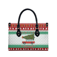 I Just Want To Camping Christmas Leather Bag Xmas Holiday Patterns - Wonder Print Shop