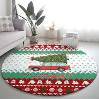 I Just Want To Camping Christmas Round Carpet Xmas Holiday Patterns - Wonder Print Shop