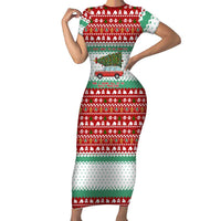 I Just Want To Camping Christmas Short Sleeve Bodycon Dress Xmas Holiday Patterns - Wonder Print Shop