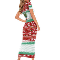 I Just Want To Camping Christmas Short Sleeve Bodycon Dress Xmas Holiday Patterns - Wonder Print Shop
