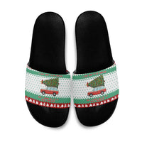 I Just Want To Camping Christmas Slide Sandals Xmas Holiday Patterns - Wonder Print Shop
