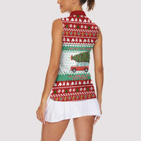 I Just Want To Camping Christmas Women Sleeveless Polo Shirt Xmas Holiday Patterns - Wonder Print Shop