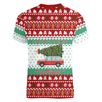 I Just Want To Camping Christmas Women V-Neck T-Shirt Xmas Holiday Patterns - Wonder Print Shop