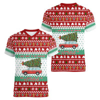 I Just Want To Camping Christmas Women V-Neck T-Shirt Xmas Holiday Patterns - Wonder Print Shop