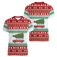 I Just Want To Camping Christmas Women V-Neck T-Shirt Xmas Holiday Patterns - Wonder Print Shop