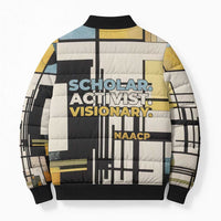 W.E.B. Du Bois Education is Liberation Bomber Puffer Jacket Scholar, Activist, Visionary Tribute Design - Wonder Print Shop