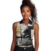 W.E.B. Du Bois Education is Liberation Women Sleeveless Polo Shirt Scholar, Activist, Visionary Tribute Design - Wonder Print Shop
