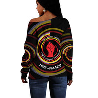 W.E.B. Du Bois Civil Rights Architect Off Shoulder Sweater Niagara Movement - NAACP Tribute Design - Wonder Print Shop