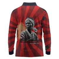 Sojourner Truth Long Sleeve Polo Shirt Ain’t I a Woman - Akron 1851 Speech Tribute Design - Wonder Print Shop