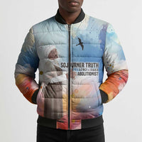 Sojourner Truth Bomber Puffer Jacket I Sell the Shadow - Abolitionist Legacy Watercolor Design - Wonder Print Shop