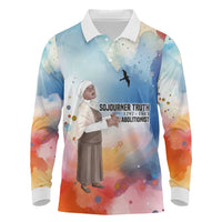 Sojourner Truth Long Sleeve Polo Shirt I Sell the Shadow - Abolitionist Legacy Watercolor Design - Wonder Print Shop