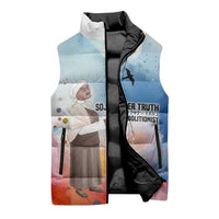 Sojourner Truth Sleeveless Puffer Jacket I Sell the Shadow - Abolitionist Legacy Watercolor Design - Wonder Print Shop
