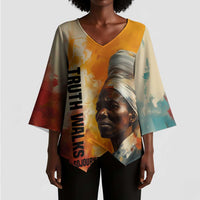 Sojourner Truth Kimono Sleeve Blouse Truth Walks - Bold Portrait and Empowerment Design - Wonder Print Shop