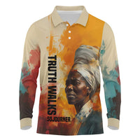 Sojourner Truth Long Sleeve Polo Shirt Truth Walks - Bold Portrait and Empowerment Design - Wonder Print Shop