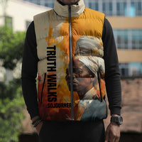 Sojourner Truth Sleeveless Puffer Jacket Truth Walks - Bold Portrait and Empowerment Design - Wonder Print Shop