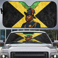 Marcus Garvey Auto Sun Shade Jamaican Flag Theme African Fist Civil Rights Symbol Pan African Tribute Design - Wonder Print Shop
