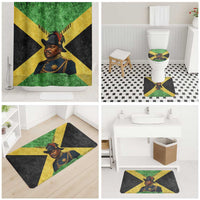 Marcus Garvey Bathroom Set Jamaican Flag Theme African Fist Civil Rights Symbol Pan African Tribute Design - Wonder Print Shop
