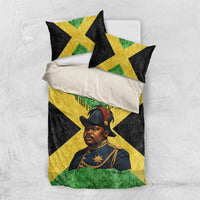 Marcus Garvey Bedding Set Jamaican Flag Theme African Fist Civil Rights Symbol Pan African Tribute Design - Wonder Print Shop