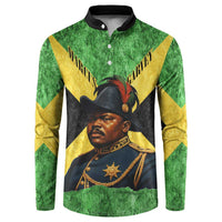 Marcus Garvey Button Sweatshirt Jamaican Flag Theme African Fist Civil Rights Symbol Pan African Tribute Design