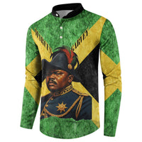 Marcus Garvey Button Sweatshirt Jamaican Flag Theme African Fist Civil Rights Symbol Pan African Tribute Design