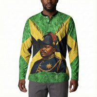 Marcus Garvey Button Sweatshirt Jamaican Flag Theme African Fist Civil Rights Symbol Pan African Tribute Design