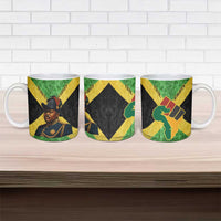 Marcus Garvey Ceramic Mug Jamaican Flag Theme African Fist Civil Rights Symbol Pan African Tribute Design - Wonder Print Shop