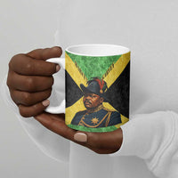 Marcus Garvey Ceramic Mug Jamaican Flag Theme African Fist Civil Rights Symbol Pan African Tribute Design - Wonder Print Shop