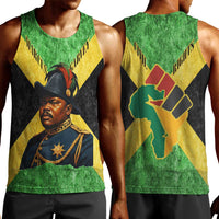 Marcus Garvey Men Tank Top Jamaican Flag Theme African Fist Civil Rights Symbol Pan African Tribute Design - Wonder Print Shop