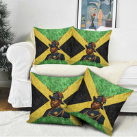 Marcus Garvey Pillow Cover Jamaican Flag Theme African Fist Civil Rights Symbol Pan African Tribute Design - Wonder Print Shop
