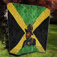Marcus Garvey Quilt Jamaican Flag Theme African Fist Civil Rights Symbol Pan African Tribute Design - Wonder Print Shop