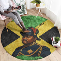 Marcus Garvey Round Carpet Jamaican Flag Theme African Fist Civil Rights Symbol Pan African Tribute Design - Wonder Print Shop