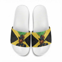 Marcus Garvey Slide Sandals Jamaican Flag Theme African Fist Civil Rights Symbol Pan African Tribute Design - Wonder Print Shop