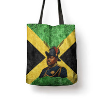 Marcus Garvey Tote Bag Jamaican Flag Theme African Fist Civil Rights Symbol Pan African Tribute Design - Wonder Print Shop