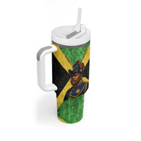 Marcus Garvey Tumbler With Handle Jamaican Flag Theme African Fist Civil Rights Symbol Pan African Tribute Design - Wonder Print Shop