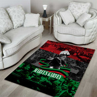 Marcus Garvey Area Rug Collage Design Progress Is the Attraction Quote Pan African Movement Tribute - Wonder Print Shop