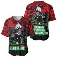 Marcus Garvey Baseball Jersey Collage Design Progress Is the Attraction Quote Pan African Movement Tribute TS04