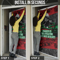 Marcus Garvey Door Cover Collage Design Progress Is the Attraction Quote Pan African Movement Tribute - Wonder Print Shop