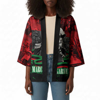 Marcus Garvey Kimono Collage Design Progress Is the Attraction Quote Pan African Movement Tribute - Wonder Print Shop