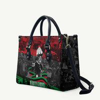 Marcus Garvey Leather Bag Collage Design Progress Is the Attraction Quote Pan African Movement Tribute - Wonder Print Shop