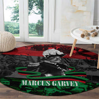 Marcus Garvey Round Carpet Collage Design Progress Is the Attraction Quote Pan African Movement Tribute - Wonder Print Shop