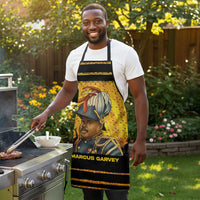 Marcus Garvey Apron Yellow African Pattern Design Pan African Flag Civil Rights Movement Tribute - Wonder Print Shop
