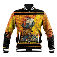 Marcus Garvey Baseball Jacket Yellow African Pattern Design Pan African Flag Civil Rights Movement Tribute - Wonder Print Shop