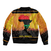 Marcus Garvey Bomber Jacket Yellow African Pattern Design Pan African Flag Civil Rights Movement Tribute - Wonder Print Shop
