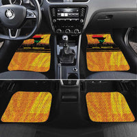 Marcus Garvey Car Mats Yellow African Pattern Design Pan African Flag Civil Rights Movement Tribute - Wonder Print Shop
