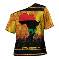 Marcus Garvey Cross Shoulder Shirt Yellow African Pattern Design Pan African Flag Civil Rights Movement Tribute - Wonder Print Shop