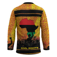 Marcus Garvey Hockey Jersey Yellow African Pattern Design Pan African Flag Civil Rights Movement Tribute - Wonder Print Shop