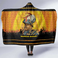 Marcus Garvey Hooded Blanket Yellow African Pattern Design Pan African Flag Civil Rights Movement Tribute - Wonder Print Shop
